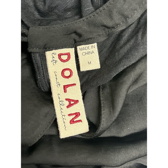 Dolan Left Coast Collection Womens Ruffle Sleeve Blouse Black Medium - Picture 3 of 6